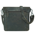 Brown leather shoulder bag with a strap on a white background