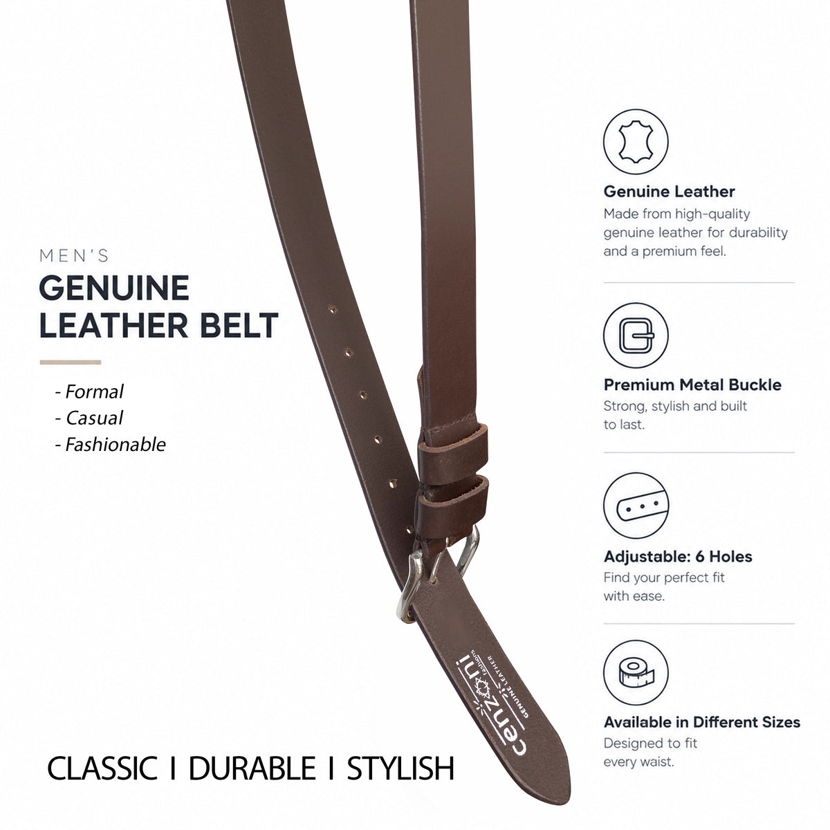 BOP1.5L(N) - Double Loop Leather Belt