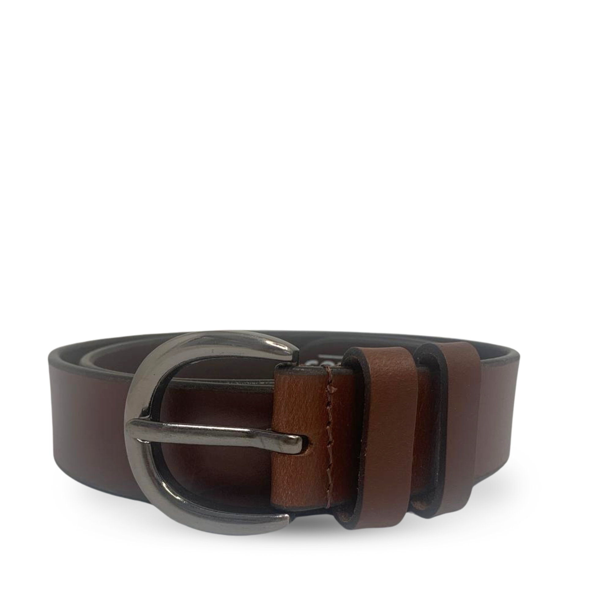 BOP1.5L(N) - Tan Double Loop Leather Belt
