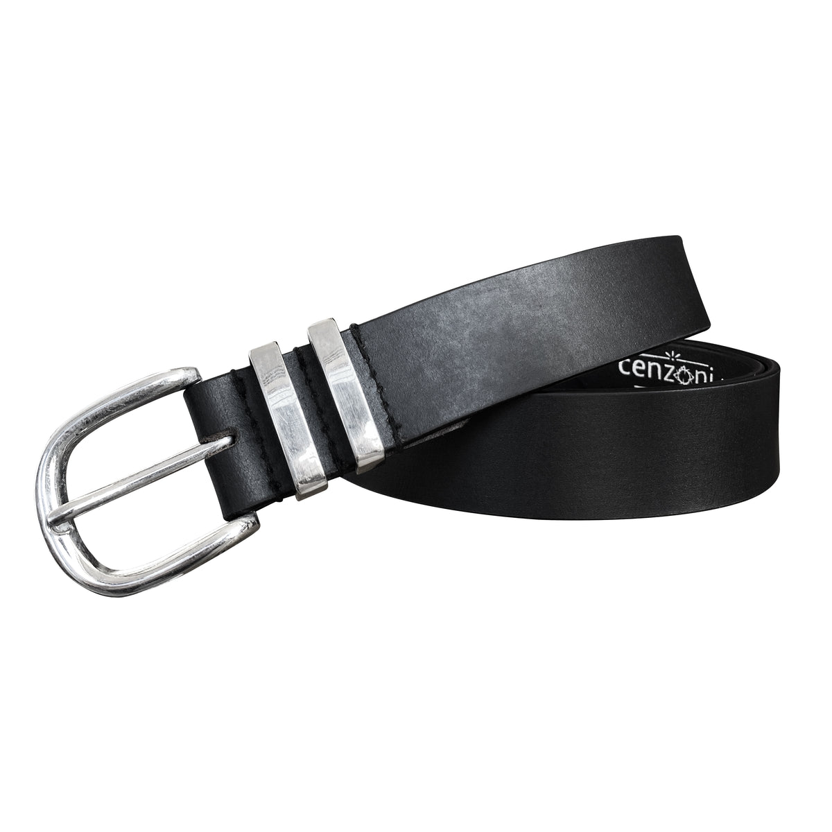 BOP1.5M(N) - Double Metal Loop Leather Belt