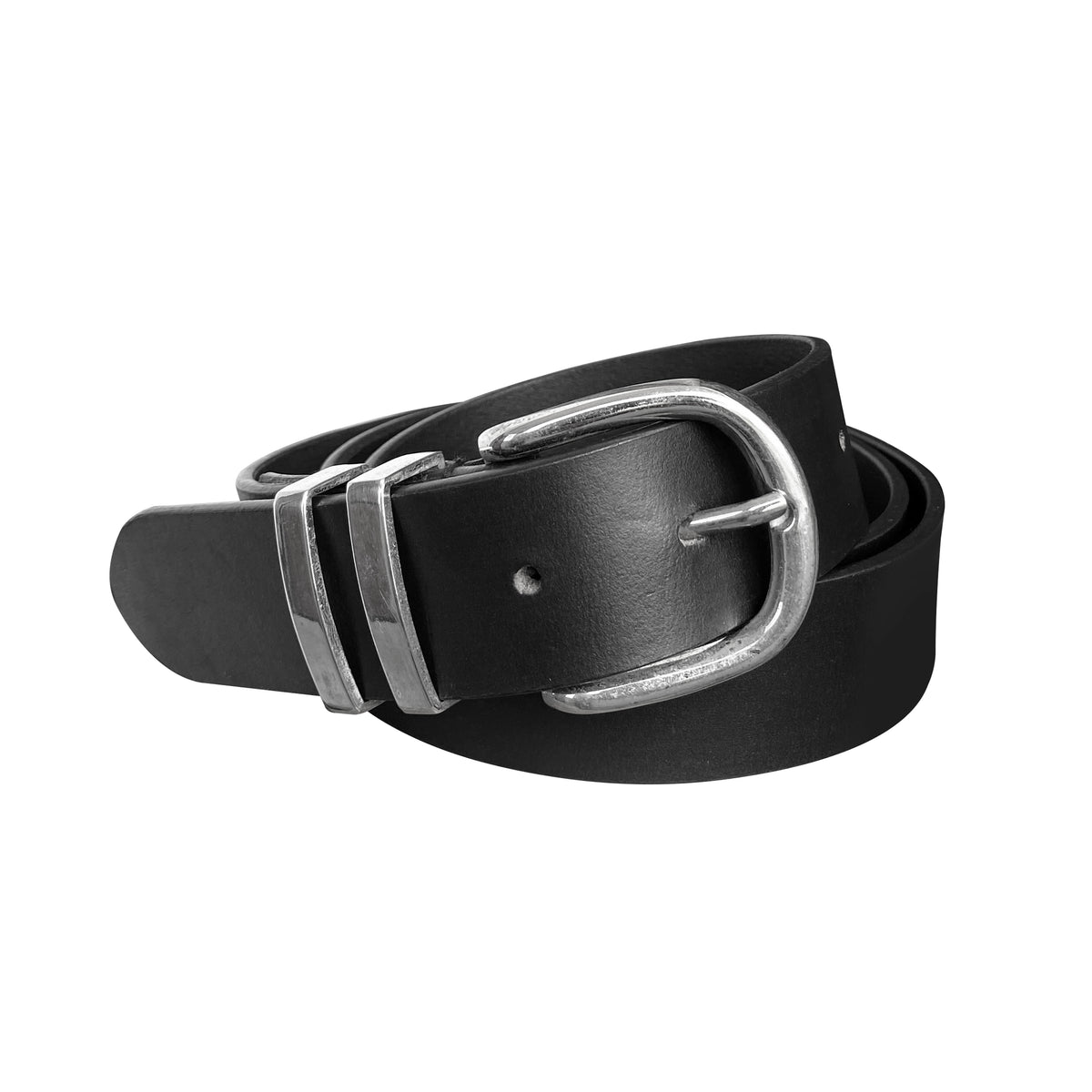 BOP1.5M(N) - Double Metal Loop Leather Belt
