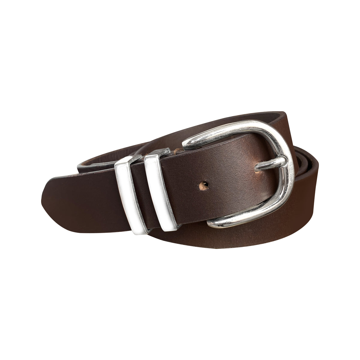BOP1.5M(N) - Double Metal Loop Leather Belt