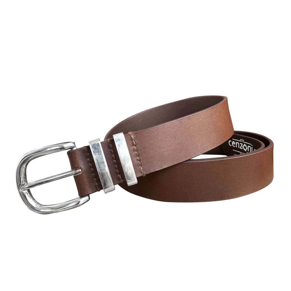 BOP1.5M(N) - Double Metal Loop Leather Belt