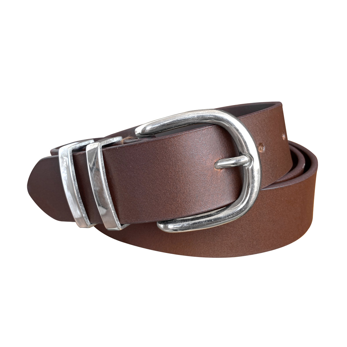 BOP1.5M(N) - Double Metal Loop Leather Belt