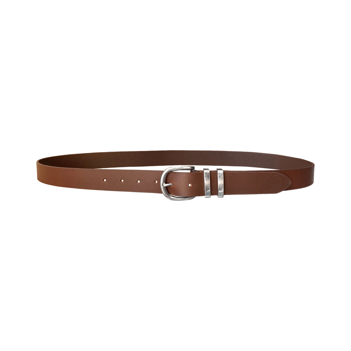 BOP1.5M(N) - Double Metal Loop Leather Belt
