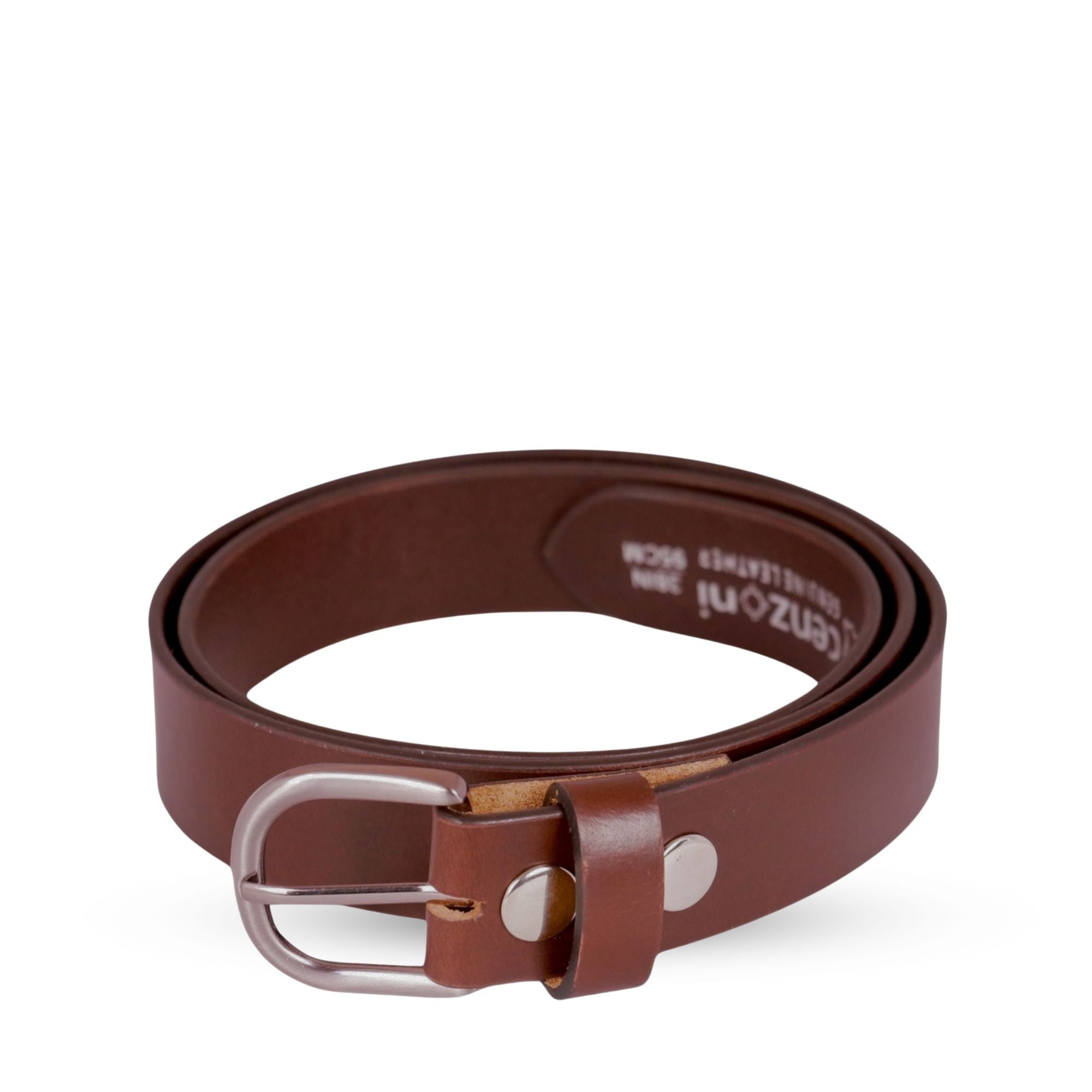 Brown Replaceable Buckle Leather Belt - BOP1.5R(N)