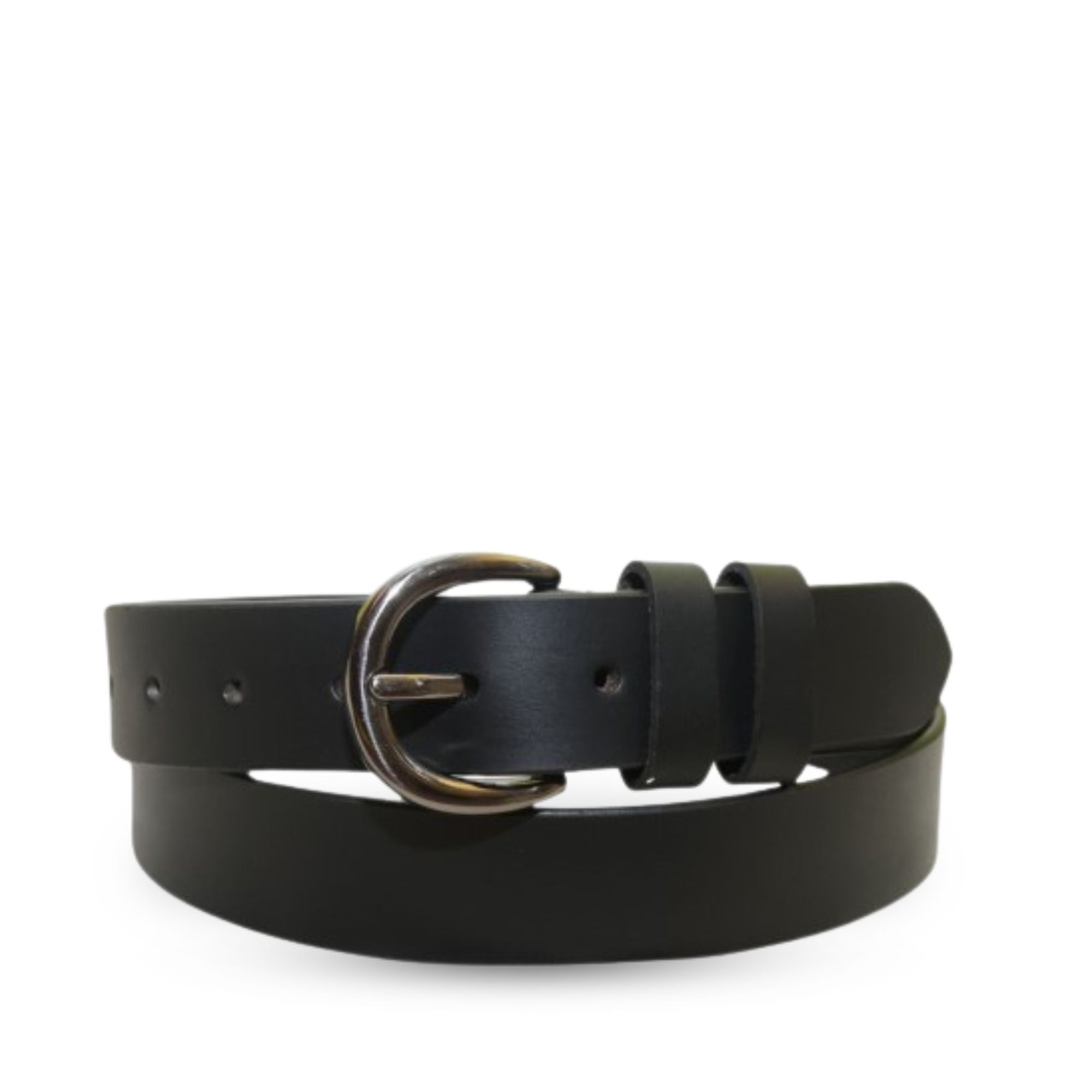 BOP1.75L(N) ~ Black Double Loop Leather Belt