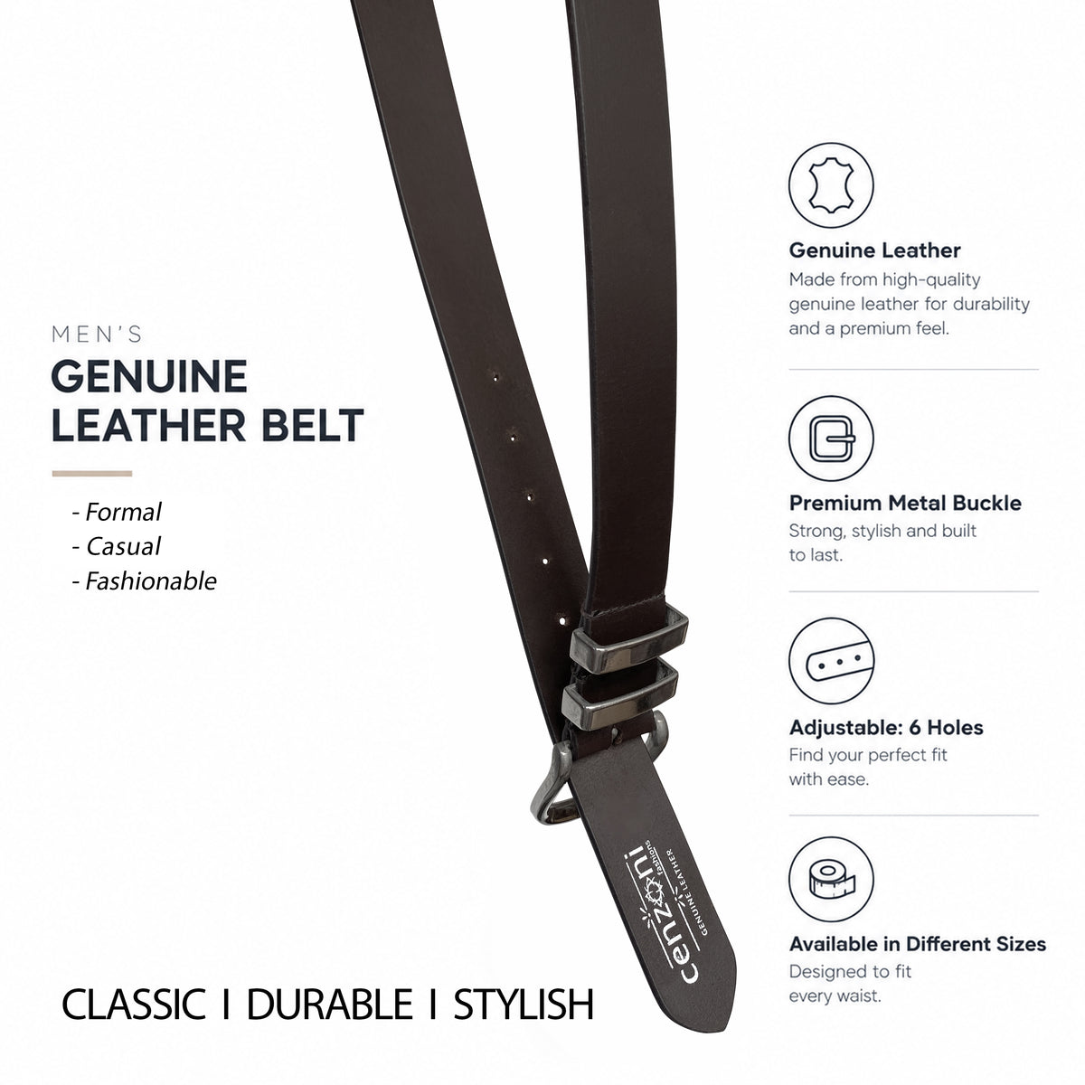 BOP1.75M(N) - Double Metal Loop Leather Belt