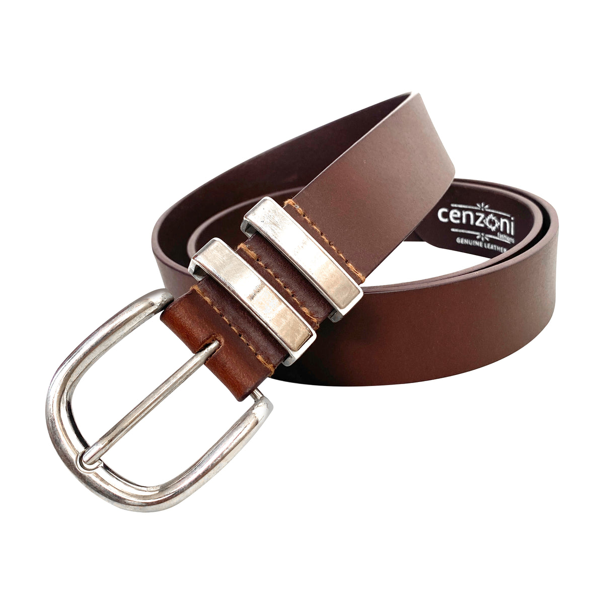 BOP1.75M(N) - Double Metal Loop Leather Belt
