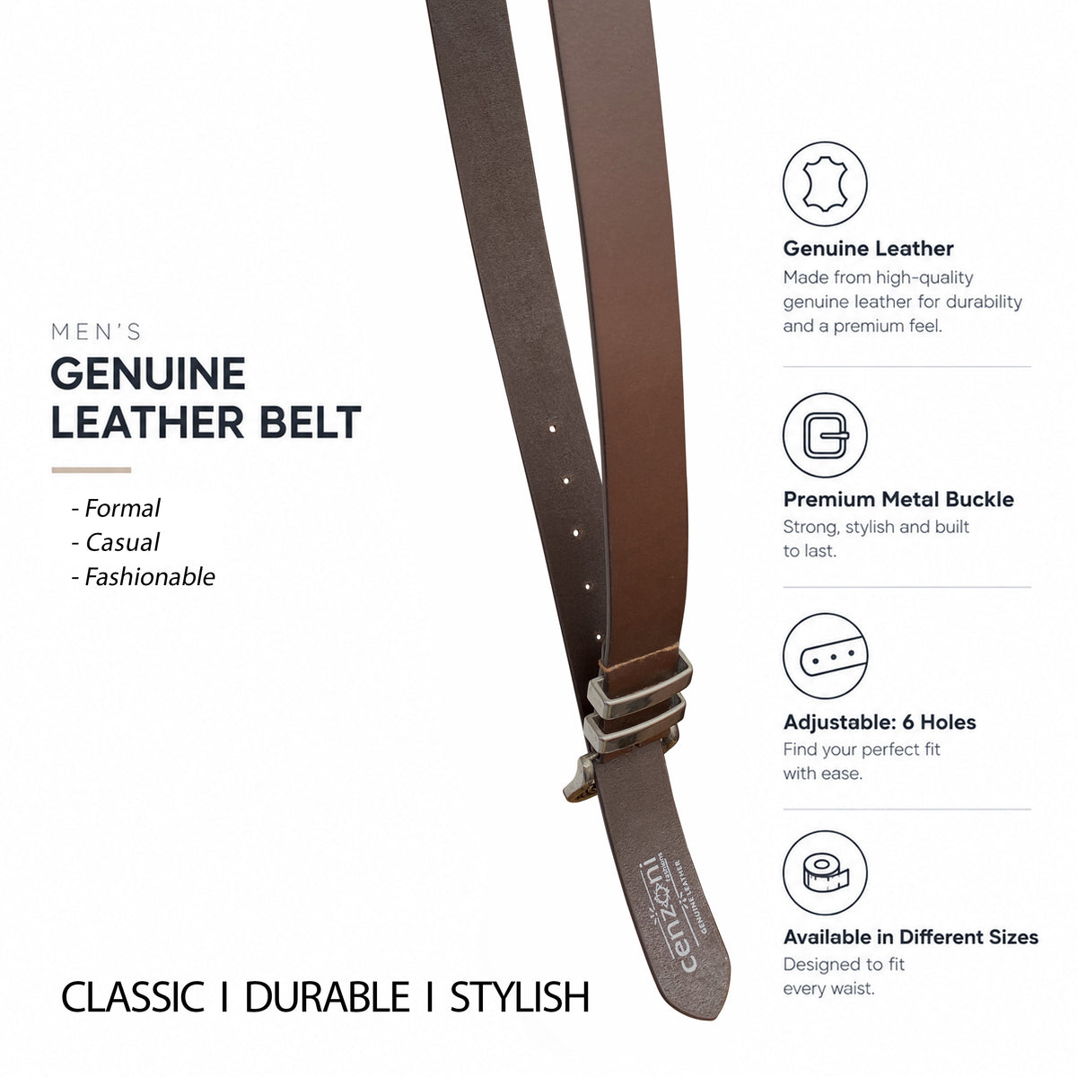 BOP1.75M(N) - Double Metal Loop Leather Belt