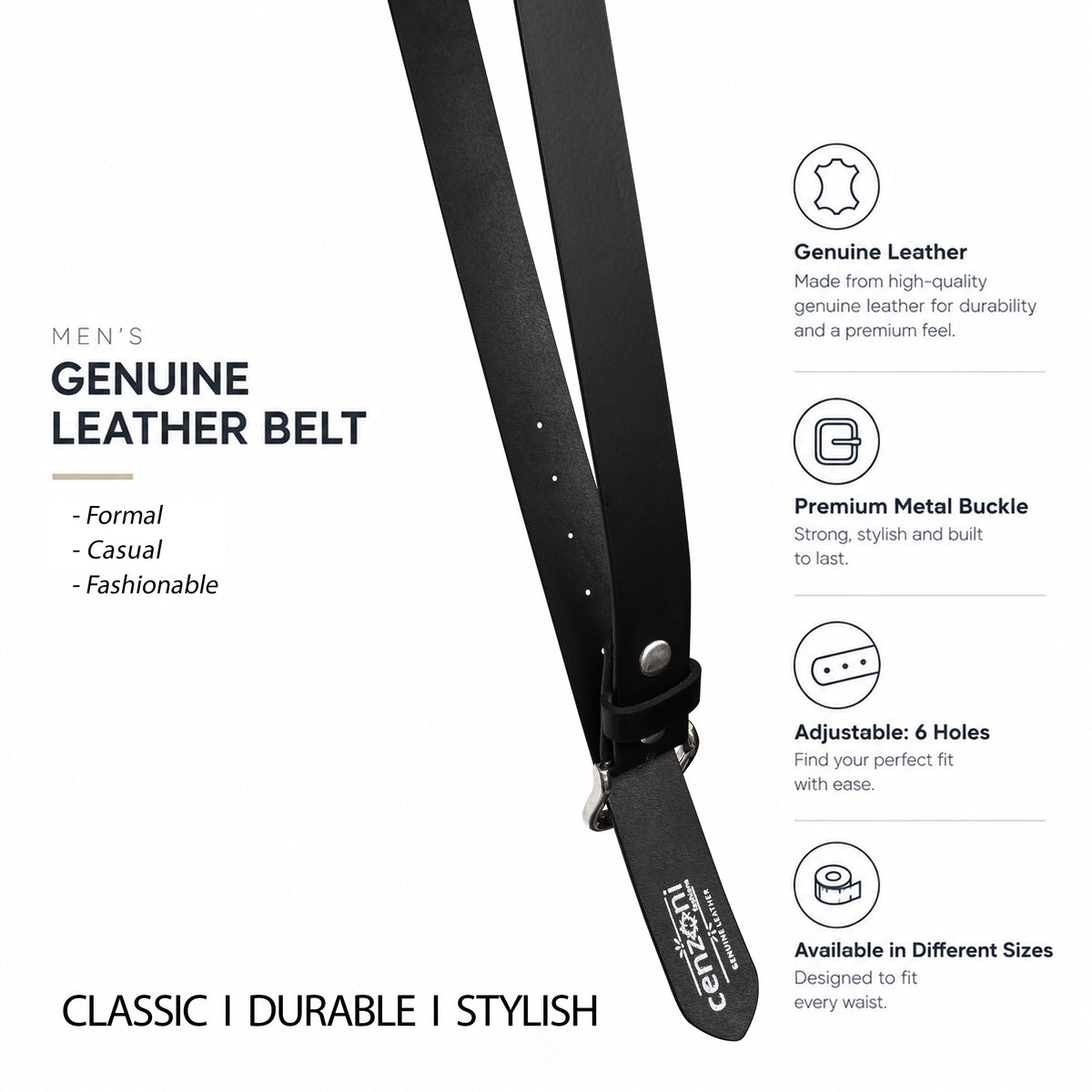 BOP1.75R(N) - Replaceable Buckle Leather Belt