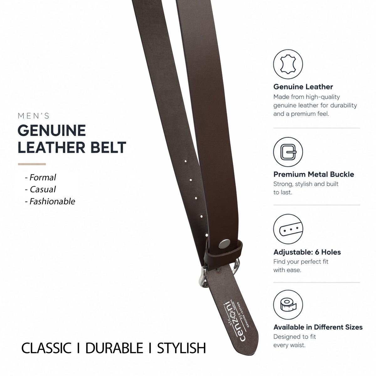 BOP1.75R(N) - Replaceable Buckle Leather Belt