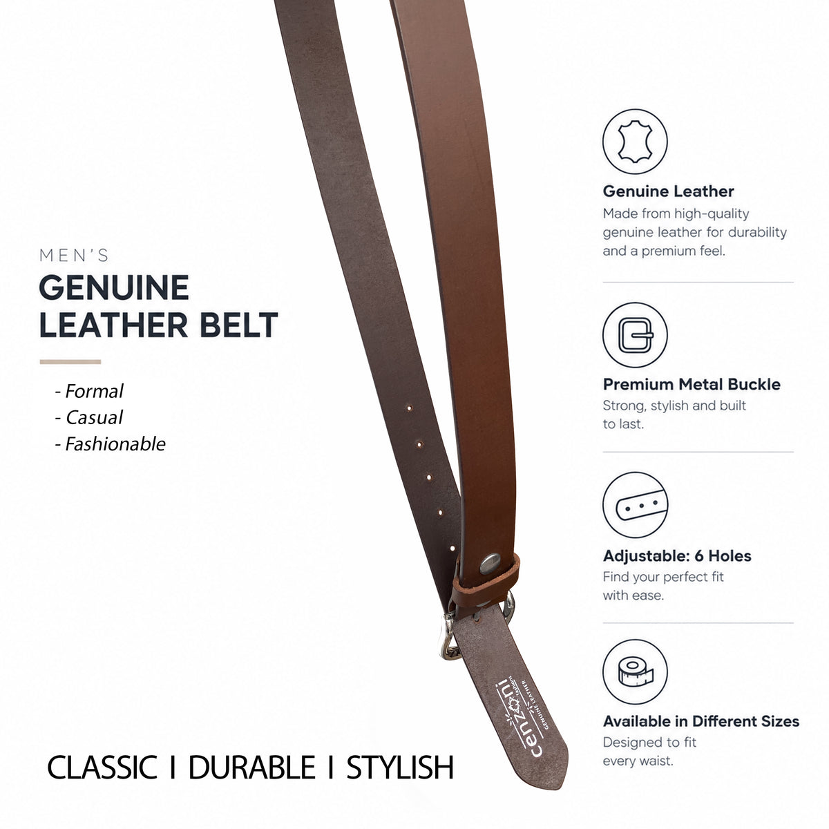 BOP1.75R(N) - Replaceable Buckle Leather Belt