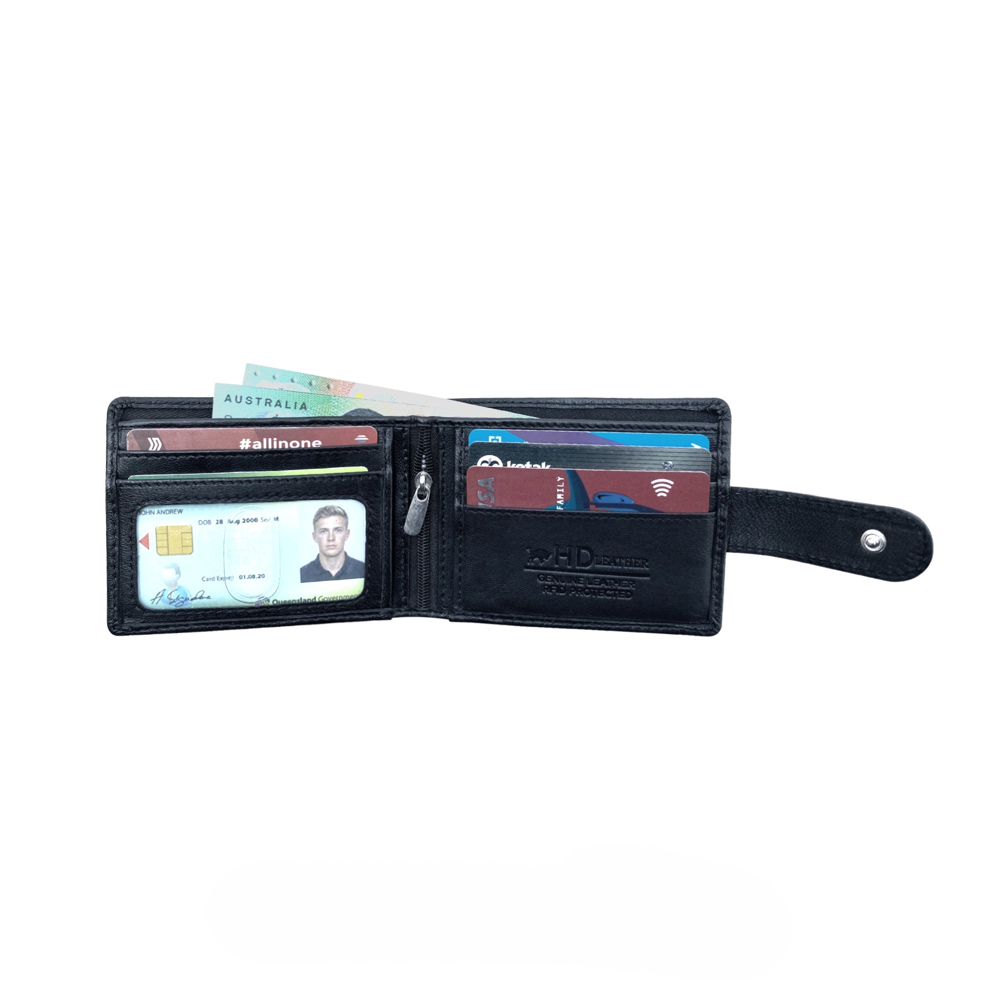 SMW01ZL ~  Tabbed Zip Compartment Wallet