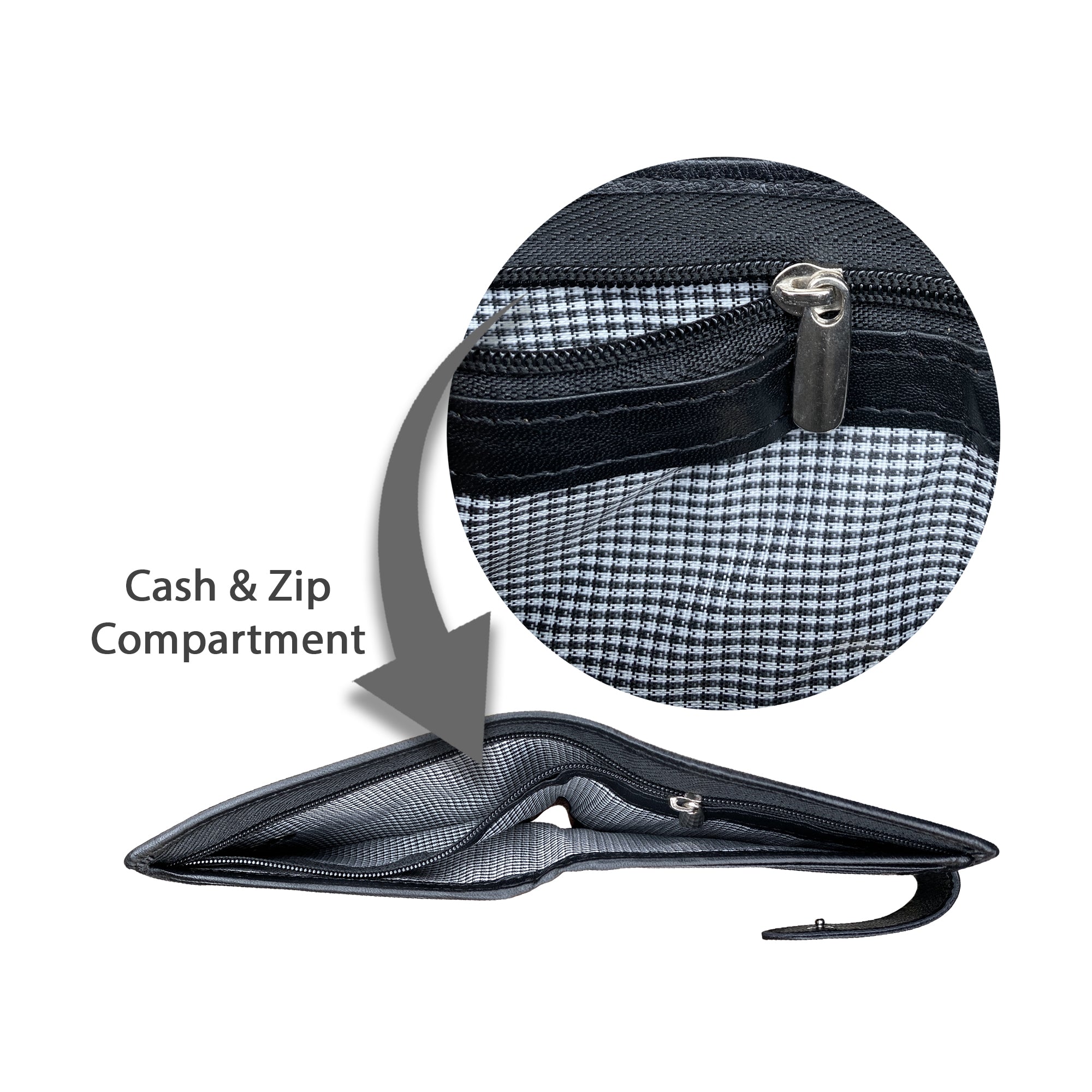 SMW01ZL ~  Tabbed Zip Compartment Wallet