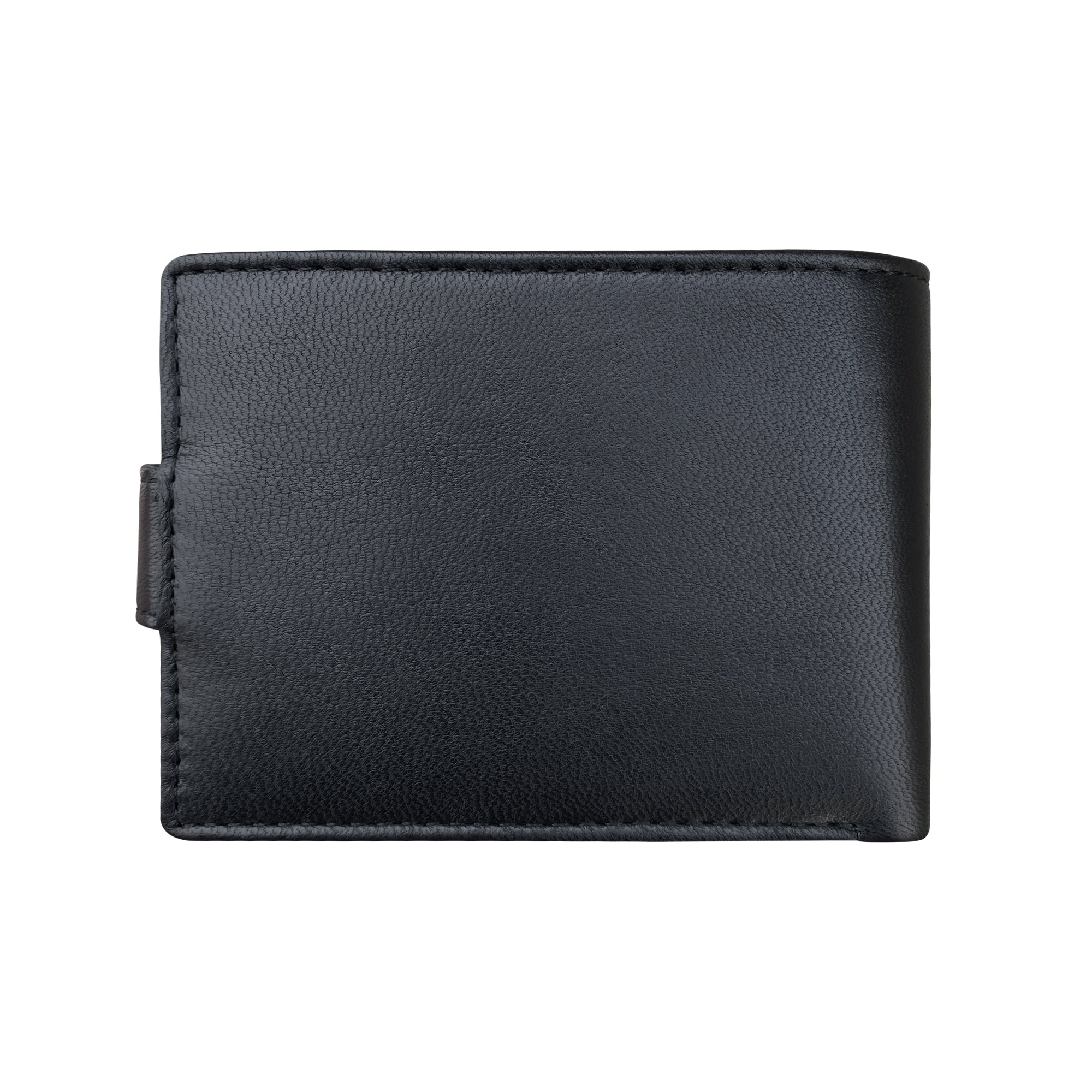 Black sheepskin men's wallet back view 