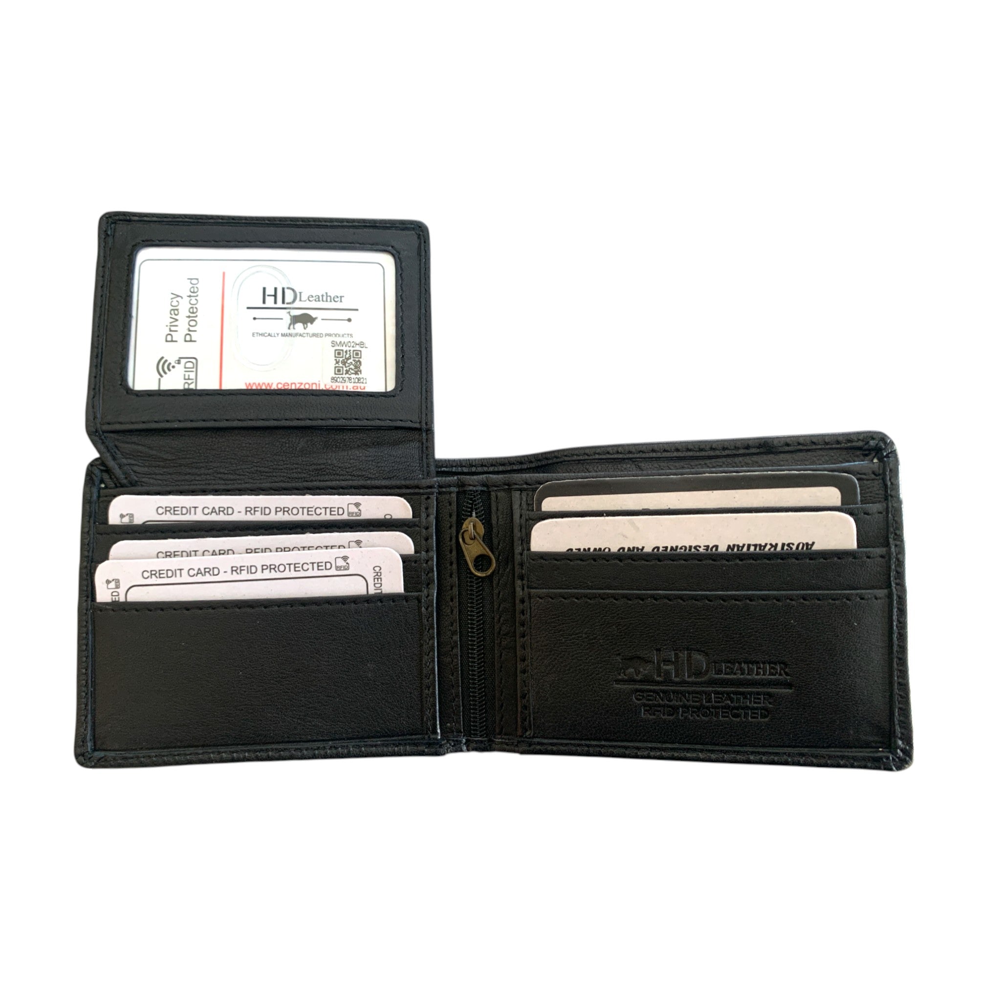 SMW02Z ~ Sheepskin Men's Wallet -  zippered note compartment