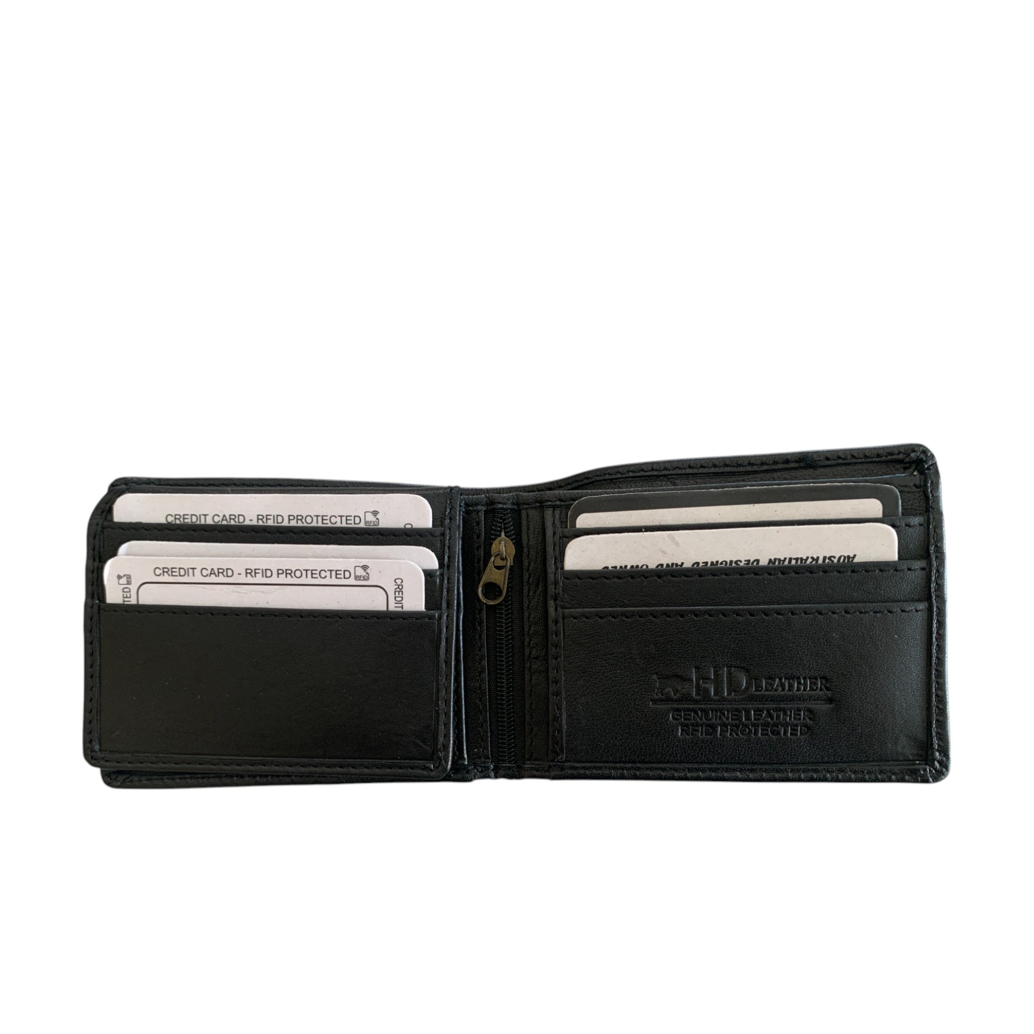 SMW02Z ~ Sheepskin Men's Wallet -  zippered note compartment