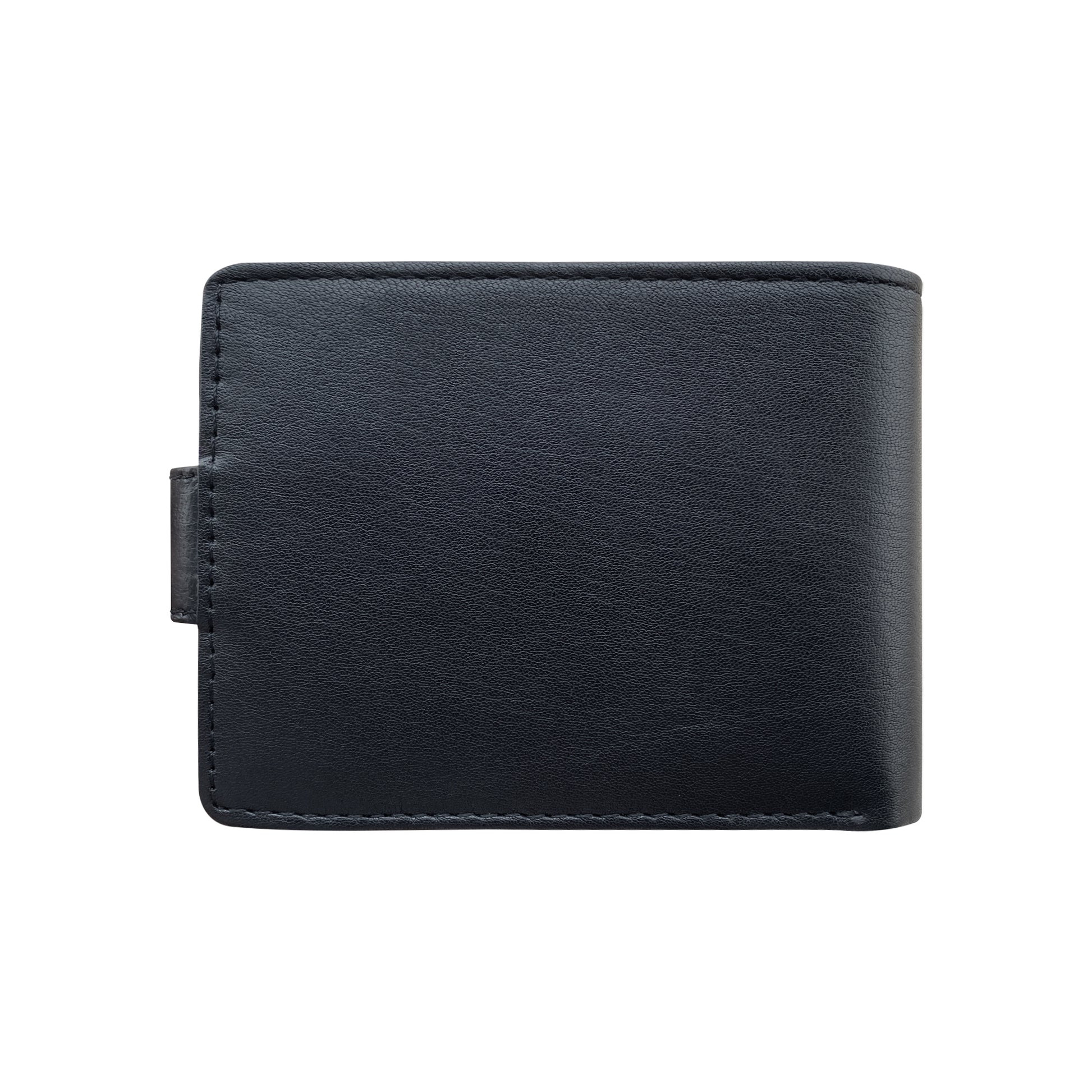 Black leather wallet back view