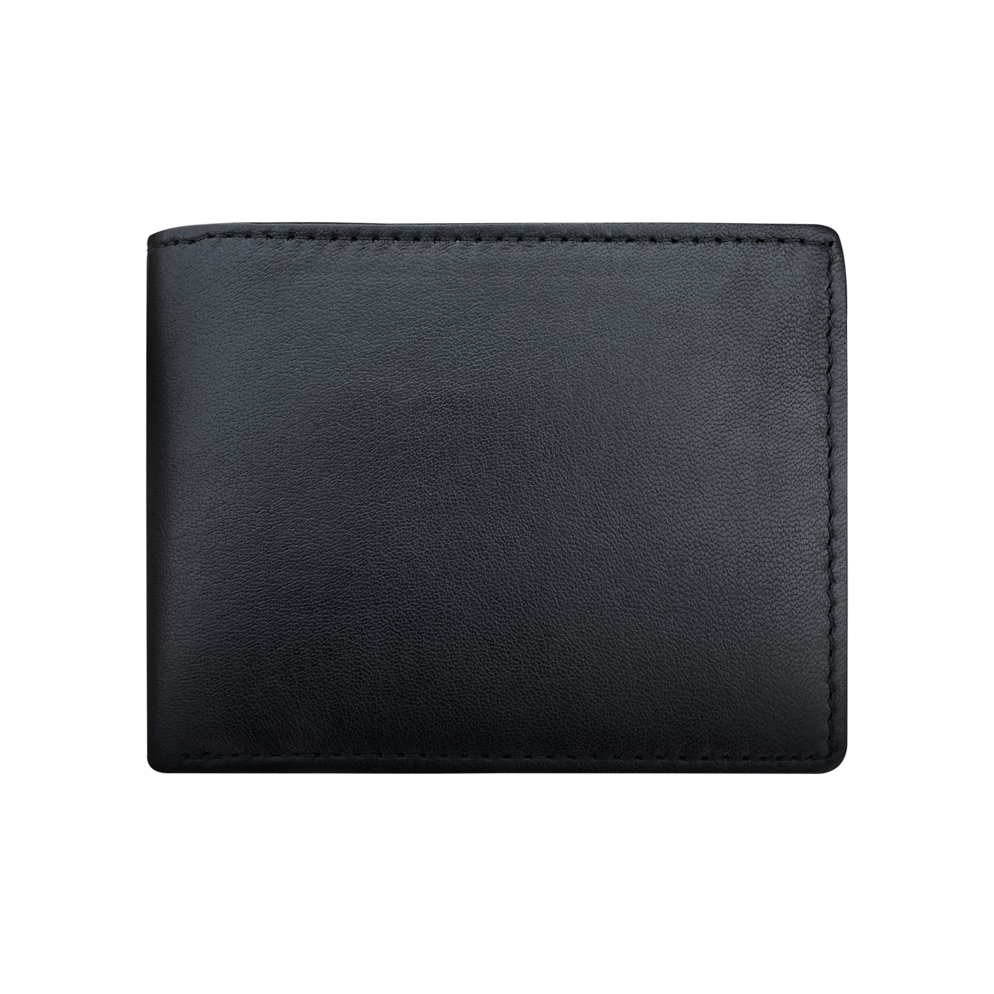 Black leather wallet on a white background