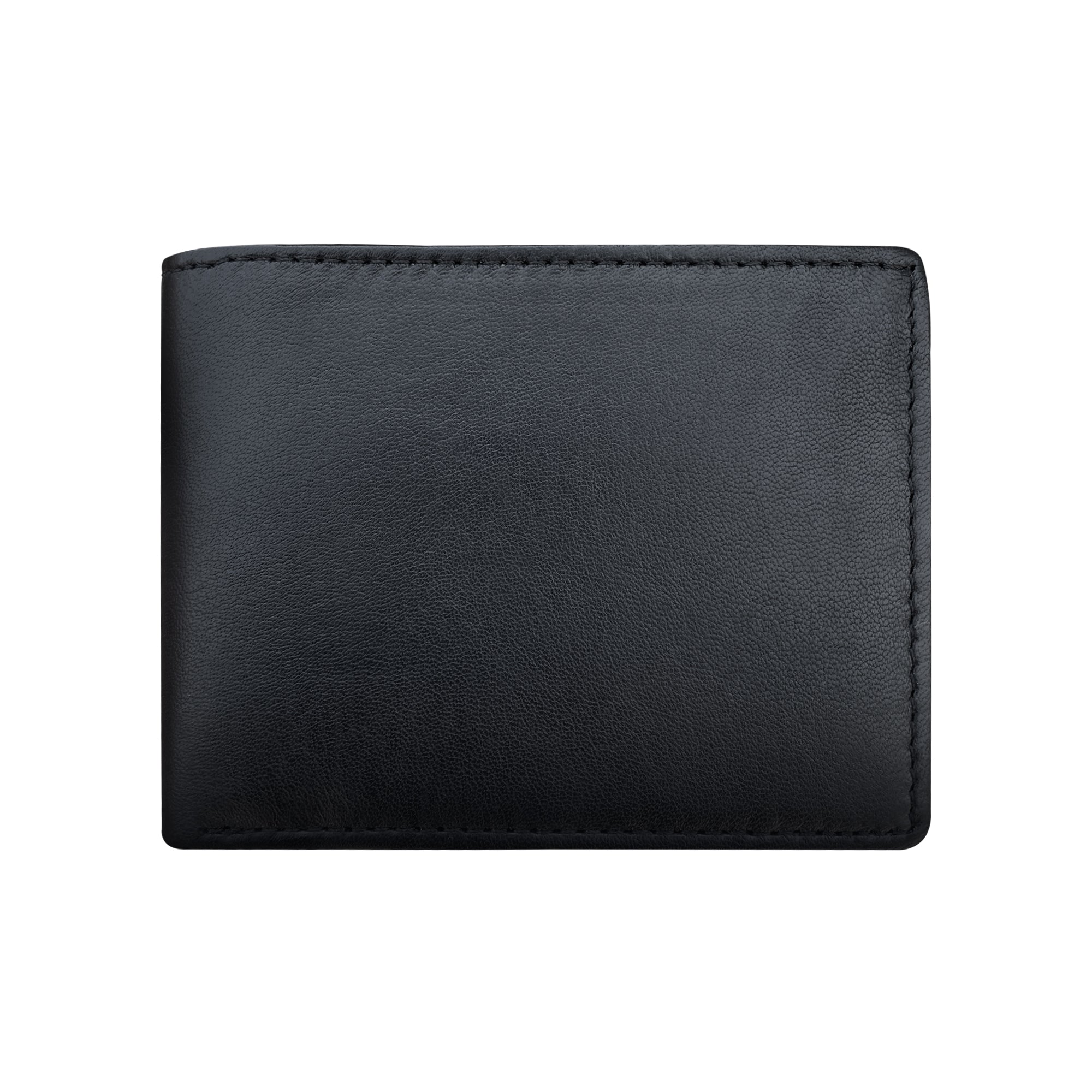 Black leather wallet on a white background
