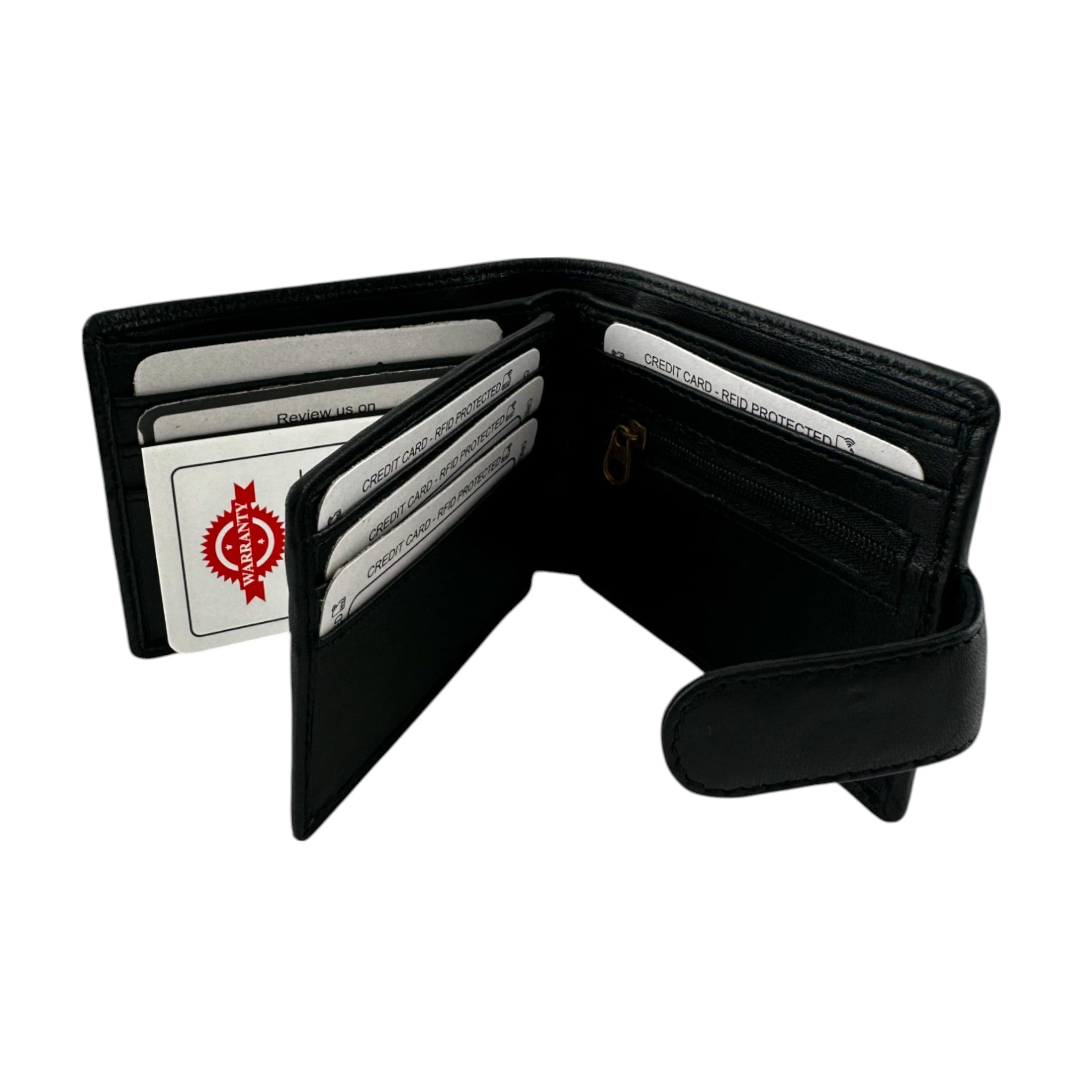 SMW07ZL ~ Sheepskin Men's Tab Wallet - zippered note compartment