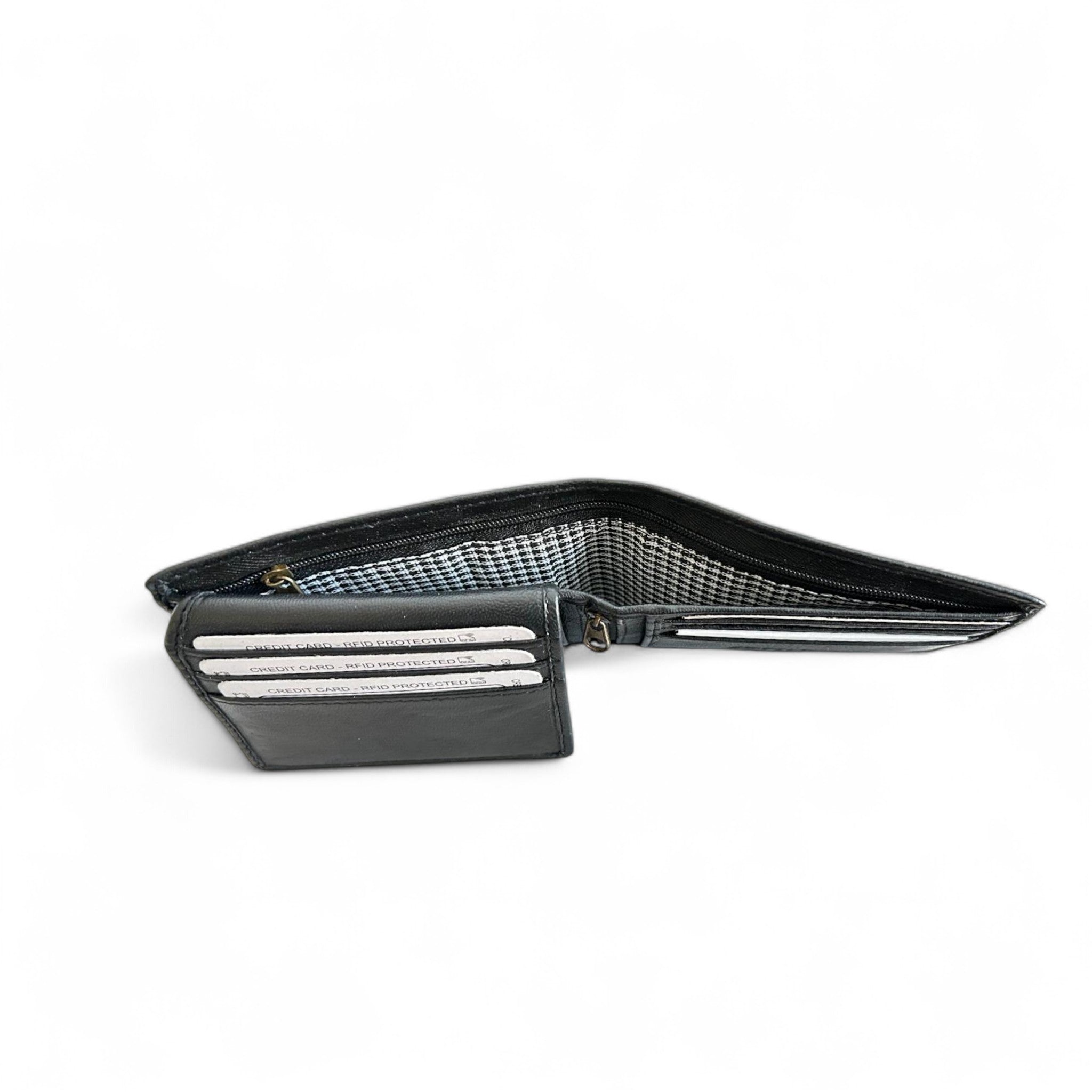 SMW09Z ~ Men’s Sheepskin Wallet - Zip Note Compartment