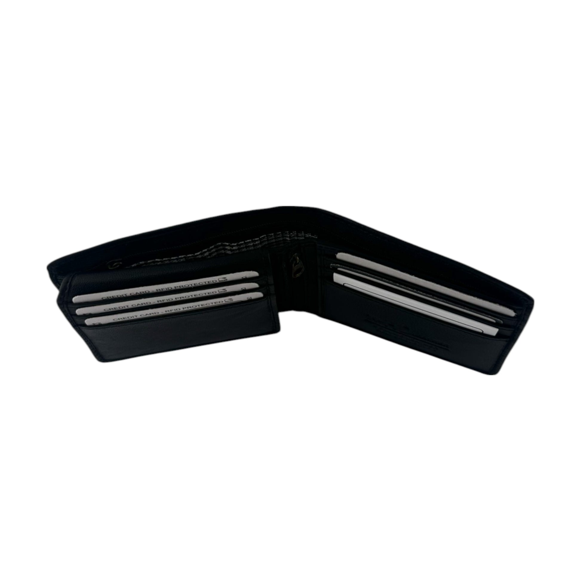 Black wallet on a white background