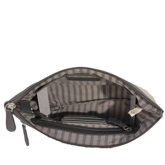 ZH1WB ~ Grey Hairon Medium Leather Bag