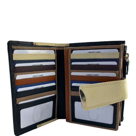 ZMX09 ~ Funky Multi-colour Ladies Leather Wallet