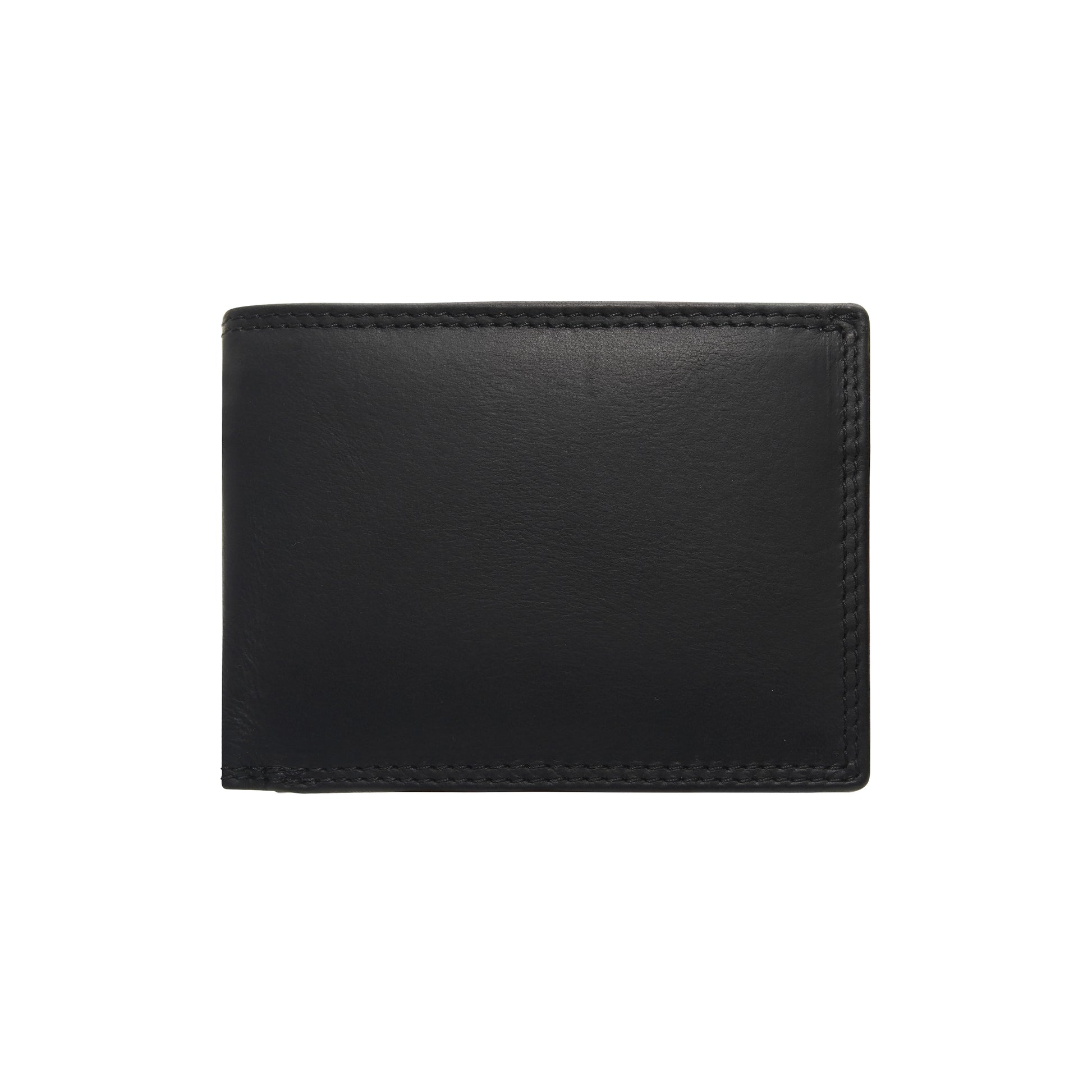 Black leather wallet on a white background
