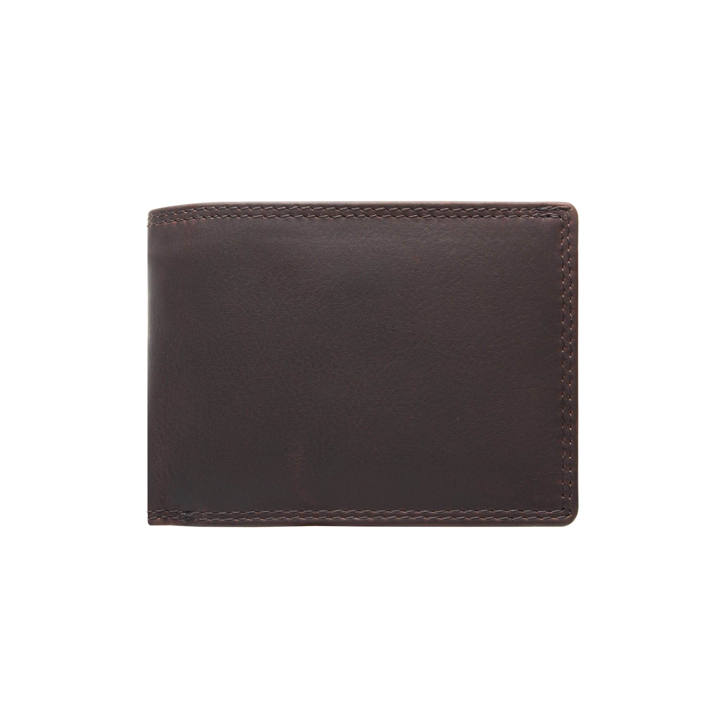 Brown leather wallet on a white background