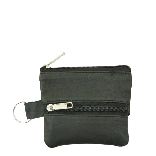 KC02 | Black Sheepskin Coin Pouch with Key Ring ash-cenzoni.myshopify.com